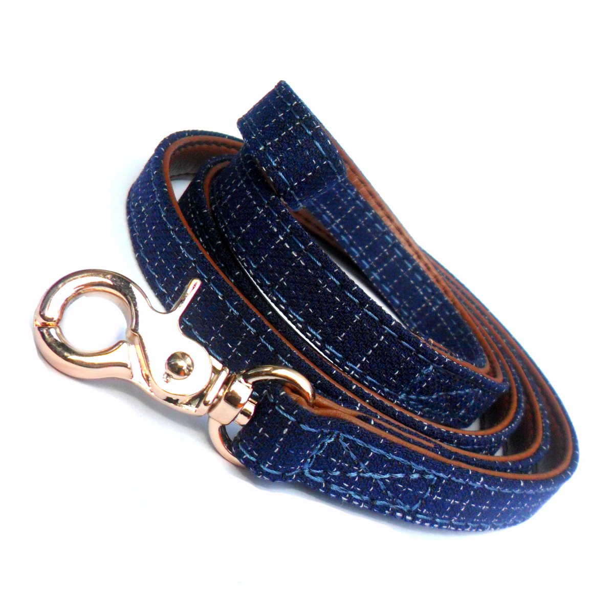 Blue Denim Fabric Dog Leads - BestyPaws