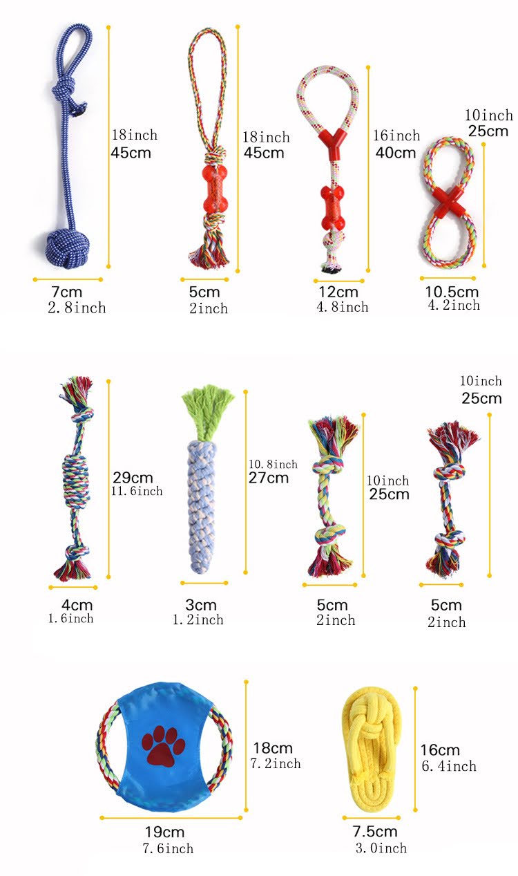 10 Pcs Assorted Braided Chew Toys - BestyPaws