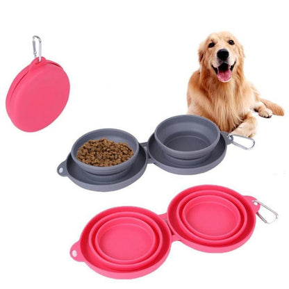 Rubber Foldable Double Bowl - BestyPaws