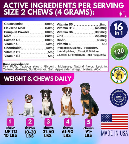 Dog Multivitamin Chewable with Glucosamine - BestyPaws