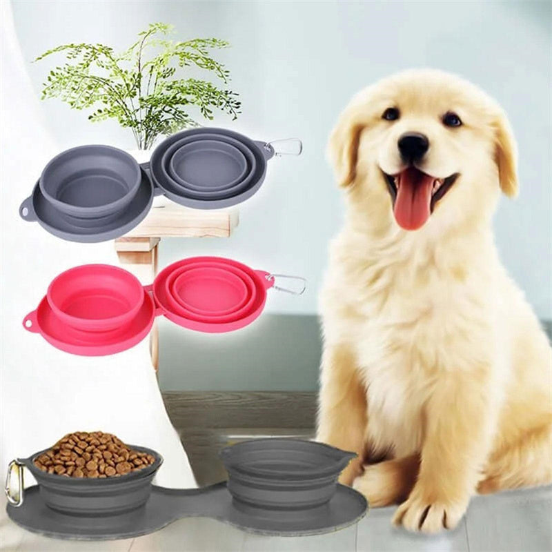 Rubber Foldable Double Bowl - BestyPaws