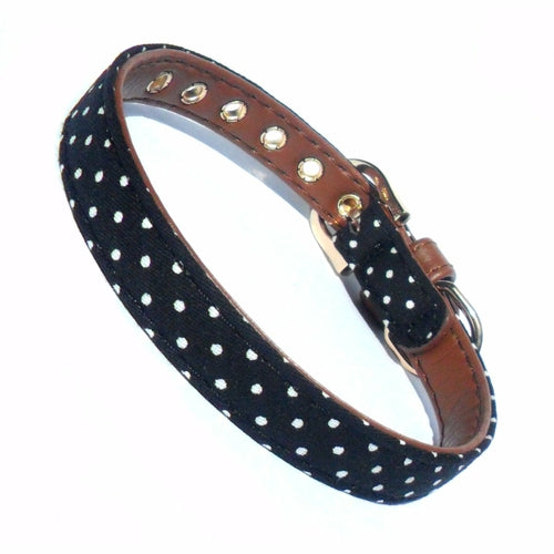 Polka Dot Fabric Dog Collar - BestyPaws