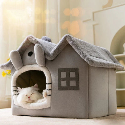 Removable Roof Plush Pet House - BestyPaws