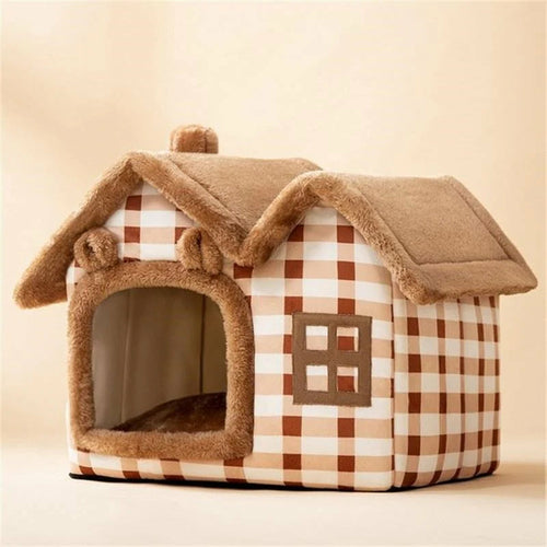 Removable Roof Plush Pet House - BestyPaws