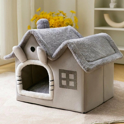 Removable Roof Plush Pet House - BestyPaws
