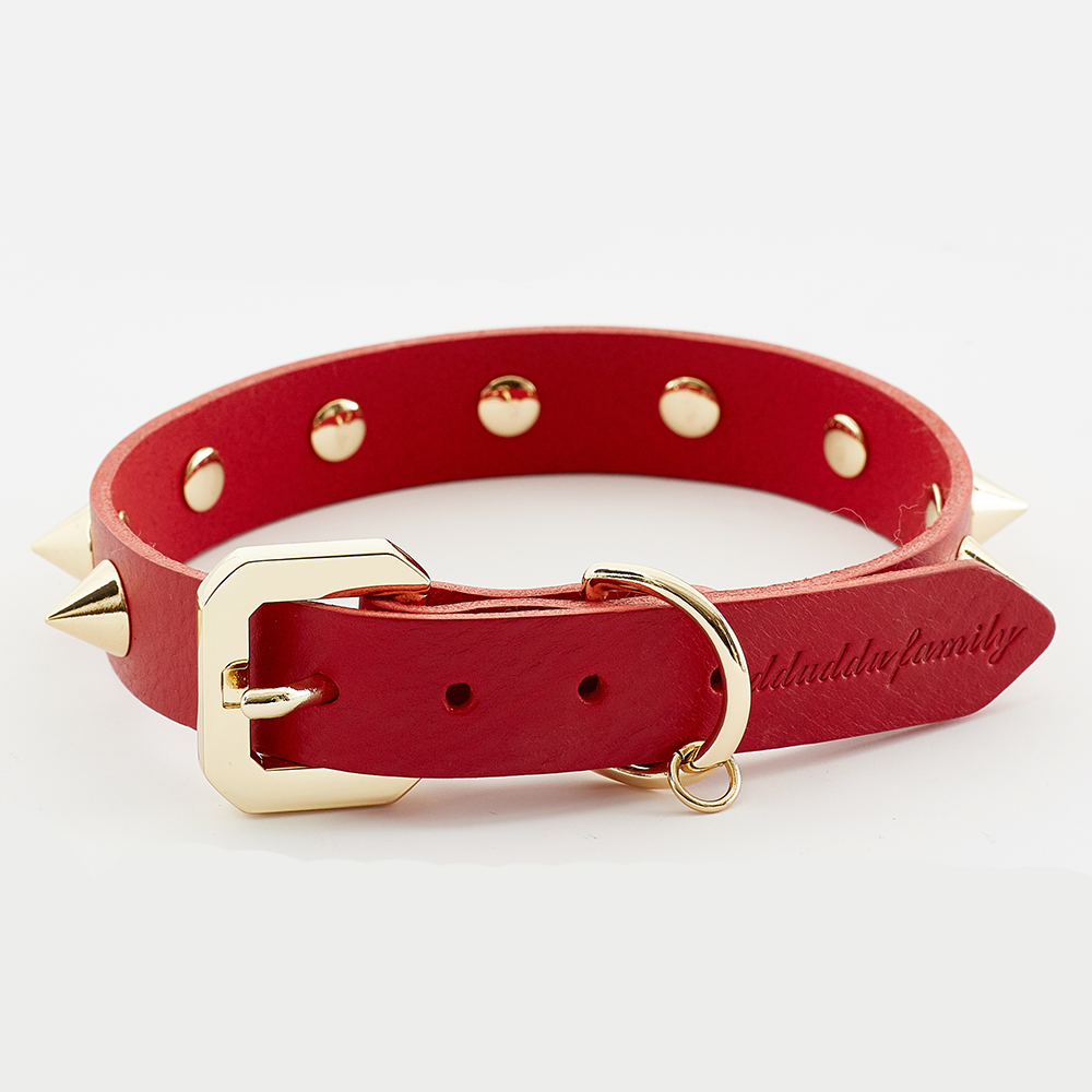 Golden Spike Red Collar - BestyPaws