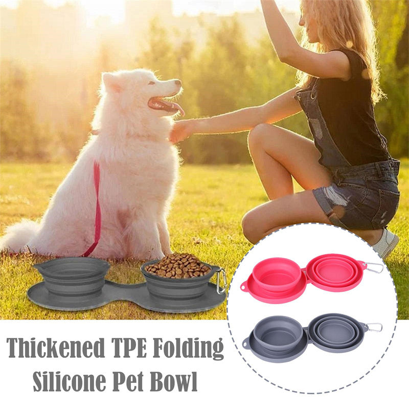 Rubber Foldable Double Bowl - BestyPaws